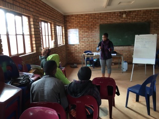 Peer Educator Sindi Ngcobo facilitating